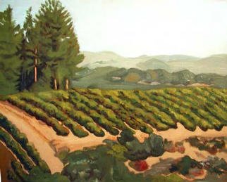 Donna Schaffer; Hilltop Vineyard, 2002, Original Painting Oil, 20 x 16 inches. Artwork description: 241 This vineyard is just up the hill from my kitchen window. Henry is a 3rd generation grape grower who sells his Zinfandel to major wineries each year. I want to try and paint this same vineyard in all it' s season. Shown here is summer. ...