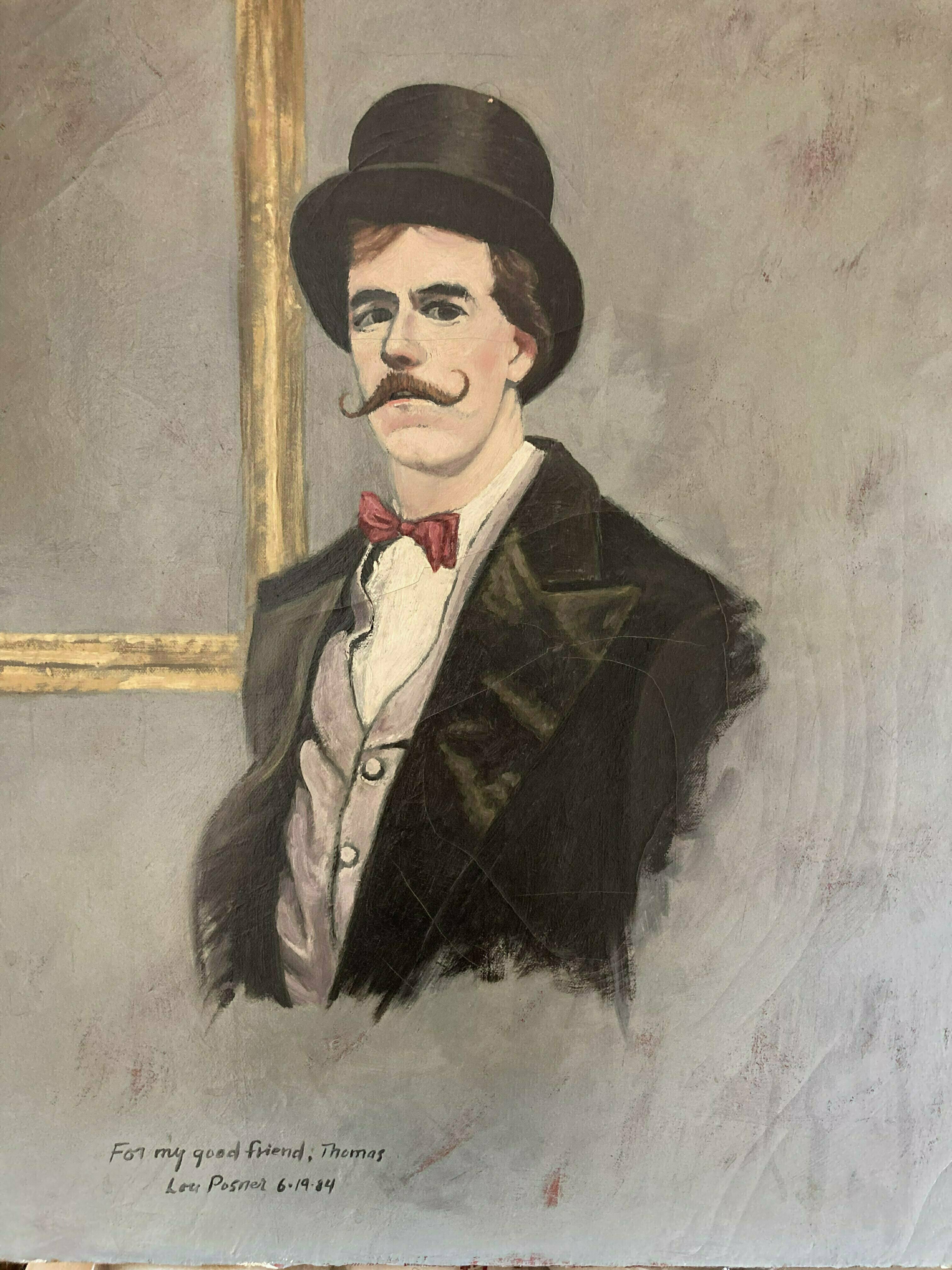 Lou Posner; Portrait Of Thomas Horton..., 1984, Original Painting Oil, 16 x 20 inches. Artwork description: 241 Portrait of a good Connecticut friend and a multi- talented artist.  Collection of the estate of the late Thomas Emerson Horton, aka, Sandman.  Signed on 6- 19- 84. ...