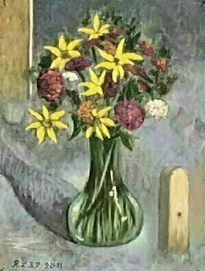 Lou Posner, 'Bouquet Of Wildflowers By Mary', 2021, original Painting Oil, 12 x 16  x 0.5 inches. Artwork description: 1911 My wife gave me a bouquet of wildflowers.  I returned the bouquet in the form of an oil painting. ...