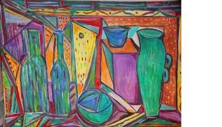 Durlabh Singh; Still Life With Jug, 2013, Original Painting Oil, 36 x 24 inches. Artwork description: 241           Contemporary style, vivid colours, expressive , innovative, still life.             ...