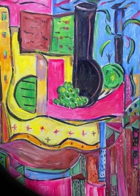 Durlabh Singh; Still Life With Grapes, 2012, Original Painting Oil, 24 x 36 inches. Artwork description: 241     Contemporary, innovatory, colorful, soulful, new direction painting.   ...