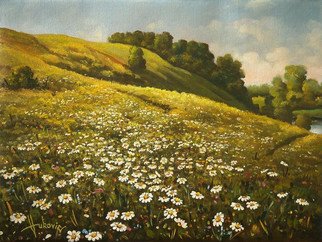 Dusan Vukovic;   Daisies, 2015, Original Painting Oil, 50 x 40 cm. Artwork description: 241 This is poetic realism. . . ...