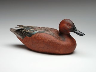 Debra Zelenak; Cinnamon Teal Drake, 2001, Original Sculpture Wood,   inches. Artwork description: 241  duck, decoy, wildfowl, duck decoy, decorative decoy, woodcarving ...