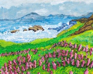 Richard Wynne; Big Sur, 2011, Original Painting Oil, 20 x 16 inches. Artwork description: 241     Oil_ sea side_ california- landscape- big sur- wiild flowers_ representational ...