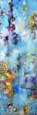 Eddie Fordham; Recollected Reflections 5, 2015, Original Painting Oil, 37 x 110 cm. Artwork description: 241     This painting was inspired by a fascination with reflections and looking through water to the riverbed. I love how, reflected in the water, the sky and the ground become one entity, changing with the clouds and movement of the water, and becoming almost an abstract painting in ...