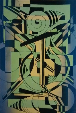 Edelweiss Calcagno; Apollos Lyre, 2015, Original Printmaking Other, 15 x 22.5 inches. Artwork description: 241 Music, abstract, cubist, Screen Printing...