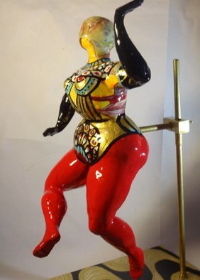 Manana N Saks ; Dancer 2, 2018, Original Sculpture Mixed, 6 x 16 inches. Artwork description: 241 Resin, acrylic, air- hardening clay on metal base...