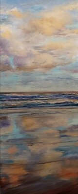 Elena Mardashova; Afternoon Beach, 2020, Original Painting Oil, 40 x 100 cm. Artwork description: 241 Original oil painting  Afternoon beach ,on canvas 100 x 40 cm,2020...