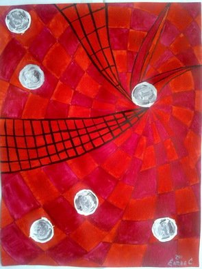 Elena Solomina; RED GALAXY 5, 2011, Original Painting Acrylic, 12 x 16 inches. Artwork description: 241      RED GALAXY      ...