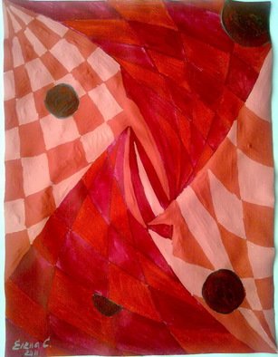 Elena Solomina; Red Galaxy 6, 2011, Original Painting Acrylic, 12 x 16 inches. Artwork description: 241       RED GALAXY       ...