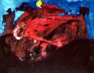 Michael Emmert; Roter Berg, 1994, Original Painting Acrylic, 100 x 80 cm. 
