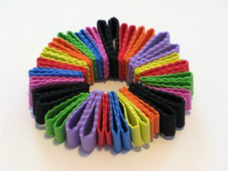 Tracey Hamilton; Multicolored  Bracelet, 2014, Original Other, 1 x  inches. Artwork description: 241  Playful multicolored 3 dimensional elastic bracelet, created using form sheets ...