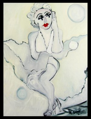 Eric Henty; Marillyn In White, 2008, Original Painting Oil, 30 x 40 inches. Artwork description: 241  This painting celebrates Marilyn Monroe in one of her most famous poses and incorporates the qualities of the Geisha as well, creating a unique painting, symbolically  connecting western society with the east. Here Marilyn appears in the innocence of white, with her sexiness that is always present.  ...
