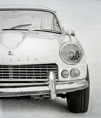 Eric Stavros; TRIUMPH GT6, 1967, 2013, Original Drawing Pencil,   inches. Artwork description: 241  Graphite drawing on smooth bristol 43x35cm.2H to 8B, 35 Hours. . . ...