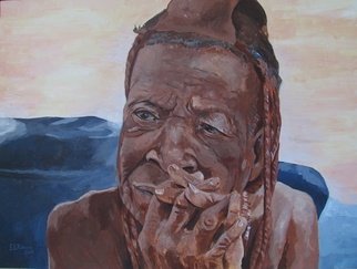 Erin Emily Robinson; Wisdom, 2008, Original Painting Acrylic, 24 x 18 inches. Artwork description: 241  A woman from the Himba tribe in Africa ...