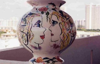 Ellen Safra, 'City Series Two', 2003, original Ceramics Other, 12 x 14  inches. Artwork description: 1911 Ceramic Vase. Hand painted and fired....