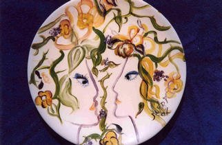 Ellen Safra; Sisters Around Midnight, 2003, Original Ceramics Other,   inches. Artwork description: 241 12 Inch Round ceramic plate fired....