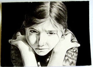 Ralitsa Veleva; Face, 2012, Original Drawing Pencil, 11 x 14 cm. 