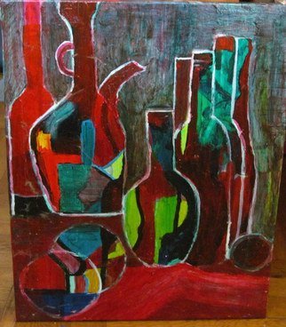 Evie Tirado; Bottles, 2015, Original Painting Acrylic, 16 x 20 inches. Artwork description: 241     abstract acrylic expressionism still life   ...