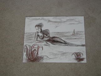 Ina Jinapaia; Nude On The Beach, 2009, Original Pastel, 14 x 11 inches. Artwork description: 241  pastel on canvas board. ...