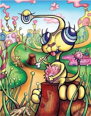 Eve Burkhead; Alien Rabbit, 2006, Original Illustration, 11 x 14 inches. Artwork description: 241 This monster is too cute to * really* be friendly. ...