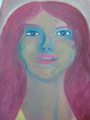 Evelyne Ketterlin; Laja, 2012, Original Painting Acrylic, 20 x 30 cm. Artwork description: 241  Portrait of Lady Laja. A women from another world. Acrylpainting. On paper.                ...
