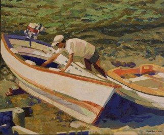 Felipe San Pedro; Isleta Del Moro  Boats, 2014, Original Painting Oil, 65 x 54 cm. Artwork description: 241   boat at la Isleta del Moro , Almeria , Spain               ...