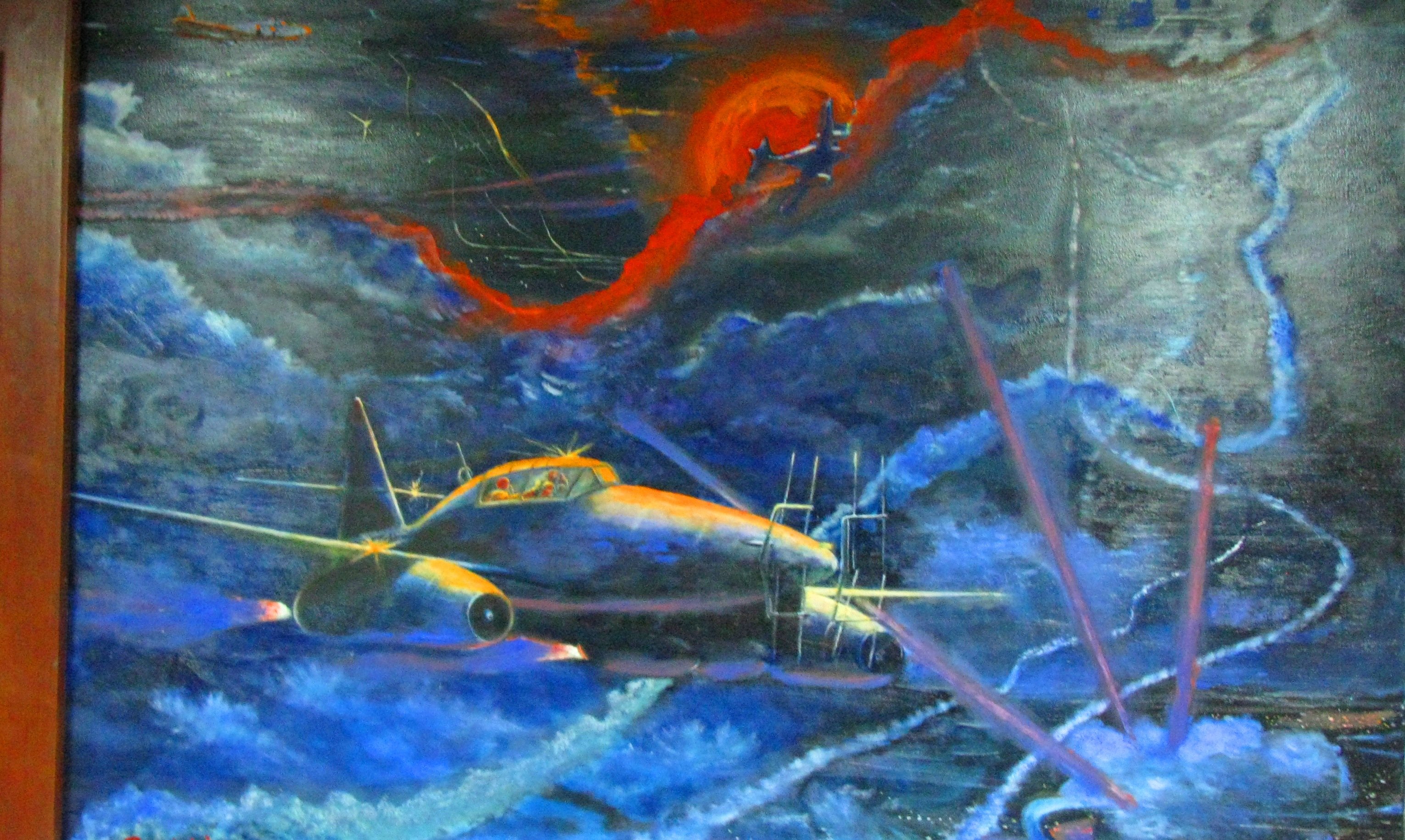 Marcin Regulski, Replica E 152 A Experimenta..., 1999, Original Painting Oil, size_width{Night_defense_of_Berlin-1518112431.jpg} X 80 cm