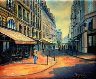 Fred Marsh; Rue Buci, Paris, 2011, Original Painting Oil, 12 x 10 inches. Artwork description: 241  Rue Buci is in the 6th Arrondissement on the left bank, in the heart of St. Germain des Pres. I love this area particularly its liveliness and abundance of markets, cafes and restaurants. It is close to the River Seine and Paris icons such as Notre Dam, ...