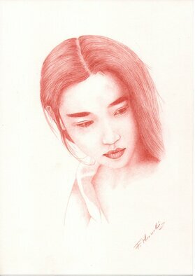 Francesco Marinelli; Chinese Girl, 2020, Original Drawing Other, 210 x 297 mm. Artwork description: 241 Chinese girl...