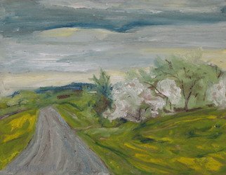 Francois Fournier; Spring Country Road, 2013, Original Painting Oil, 18 x 14 inches. Artwork description: 241   This original plein air oil painting present a country gravel road during spring season . This is taking place in the Appalachians of Quebec, Canada.Nature varies itself relentlessly. It is this contact with a persistently changing environment that inspires his creations. By observing the constantly shifting seasons, ...