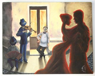 Franco Iturraspe; Tango En La Ochava, 2010, Original Painting Oil, 50 x 40 cm. Artwork description: 241    painting of a couple dancing tango   ...