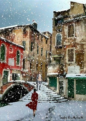 Sandro Frinolli Puzzilli; Snow In Venice, 2020, Original Digital Art, 50 x 70 cm. Artwork description: 241 This work was made in Venice with the photographic technique and processed with digital art...