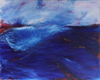 Deborah Brown; Key West, 2013, Original Mixed Media, 30 x 24 inches. Artwork description: 241  Storm moves into the bay on the leeward side of island ...
