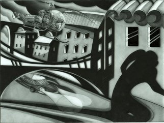 Geo Sipp; Fleeing The Scene In Algiers, 2012, Original Drawing Other, 16 x 12 inches. Artwork description: 241  Fleeing the Scene in Algiers is a drawing on grained glass, a preliminary work for my Wolves in the City project, an in progress graphic novel about the French- Algerian War.                        ...