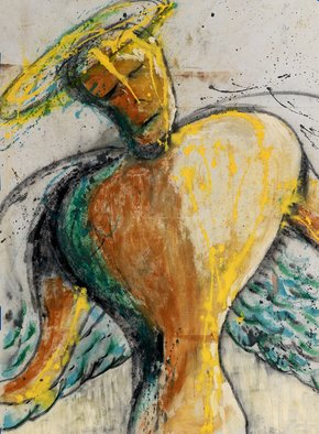 Giorgio Tuscani; Illuminata I, 2007, Original Painting Acrylic, 26.5 x 36.5 inches. Artwork description: 241  The Soul is the Guardian Angel of Mortals. . . . original acrylic/ pastel/ charcoal on linen ...