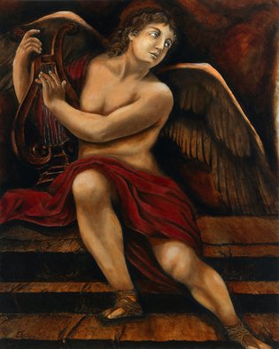 Giorgio Tuscani; Your Soul Whipers My Music, 2008, Original Painting Oil, 24 x 30 inches. Artwork description: 241  The music that He plays and writes is inspired by the one that He loves. . . One can walk on air and move mountains when in love.   ...