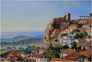 Pavel Golik; Samothrace Noon, 2007, Original Painting Oil, 100 x 80 cm. Artwork description: 241   greek landscape, cityscape,landscape oil on canvas    ...