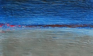Goran Petmil; STILL MORNING, 2013, Original Painting Oil, 11 x 7 inches. Artwork description: 241  THE BEACH, PAINTING OF THE BEACH, BRIGHT CALM OCEAN. THE HORIZON, OIL ON PLYWOOD   ...