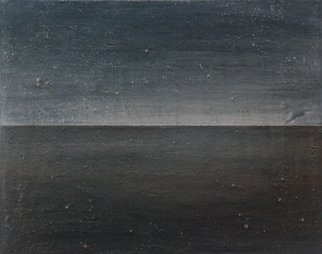 Goran Petmil; WINTER 6AM, 2013, Original Painting Oil, 20 x 16 inches. Artwork description: 241  THE BEACH, PAINTING OF THE BEACH IN THE WINTER THE OCEN AND THE SKY ARE THE SAME COLOR. THE HORIZON, OIL ON CANVAS  ...
