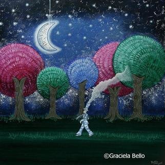 Graciela Bello; A Dream In The Forest, 2011, Original Painting Acrylic, 40 x 40 cm. Artwork description: 241  From Magical paintings series.   ...