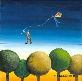 Graciela Bello; Over The Trees, 2008, Original Painting Acrylic, 30 x 30 cm. Artwork description: 241  From Magical paintings series. ...