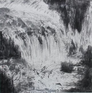 Grace Auyeung; Impressio Of Jiuzhaigou, 2009, Original Painting Ink, 69 x 68 inches. Artwork description: 241   landscape, rapids, waterfall, Chinese landscape, ink wash painting  ...