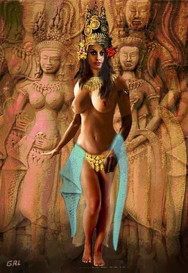 G. Ross Linsenmayer; ORIGINAL DIGITAL ART FEMA..., 2013, Original Digital Art, 22 x 32 inches. Artwork description: 241  This picture is an original piece of computer- developed digital art, a picture of a female nude, Tanya as an Apsara, a kind of heavenly dancing girl who, according to Hindu mythology; accomplished in a contemporary style. For custom- printed copies, please contact me; for print- on- ...