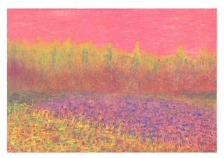 Hafid Nouara; Swamp Under Sunset, 2011, Original Pastel, 54 x 60 cm. Artwork description: 241  Original and  authentic artwork  developed through pastel medium with impressionist and intuitive experience of  abstract figures and color. ...
