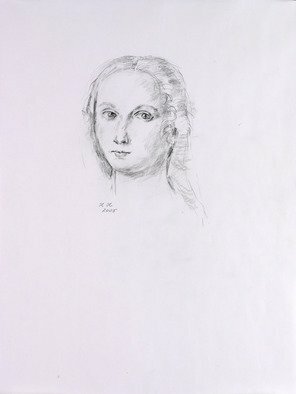 Hana Grosova; Lady, 2005, Original Drawing Pencil, 21 x 29.7 cm. Artwork description: 241  Lady according to Raffaello. ...
