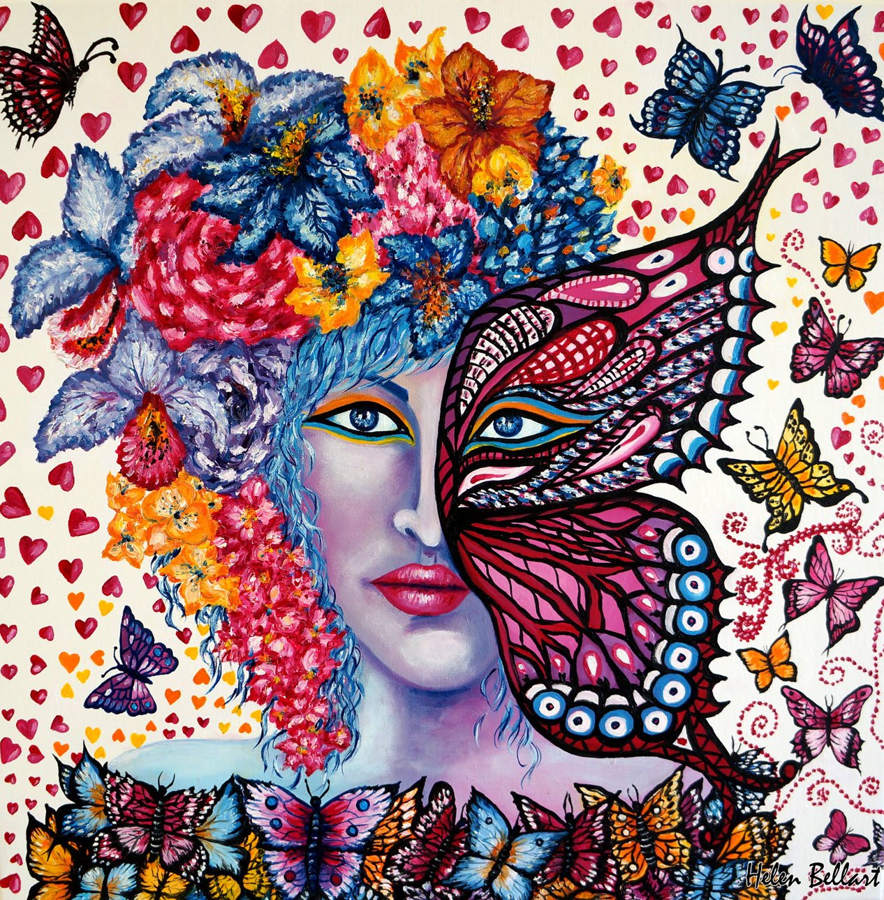 Helen Bellart; Fall In Love, 2017, Original Painting Oil, 50 x 50 cm. Artwork description: 241 Fall in love, oil on canvas, 50x50cm, My new artwork reflects a woman who fall in love and has butterflies in her stomach and a fantastic feeling in the heart. DonA't find love, let love find you ThatA's why is called falling in love because ...
