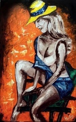 Helen Bellart; She Love Sommer, 2012, Original Painting Acrylic, 81 x 130 inches. Artwork description: 241 provocative, woman, girl, sexy, nude, body, ...