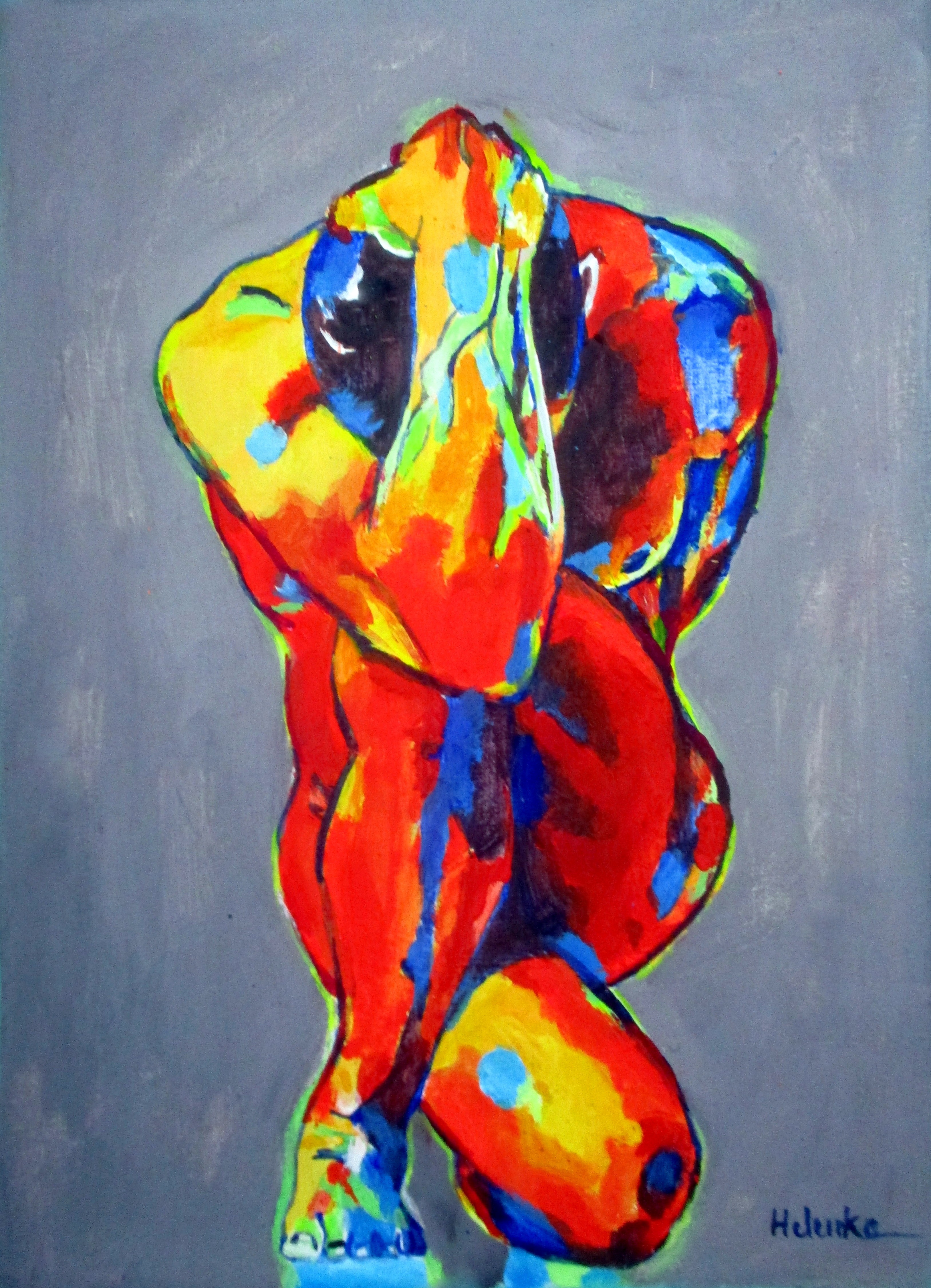 Helena Wierzbicki; Trapped In Himself, 2023, Original Painting Acrylic, 18.2 x 28.2 inches. Artwork description: 241 Seated Male Figure PaintingMedium: Acrylic on canvasSize: 18. 2x28. 2 in. 46x71 cm. ...