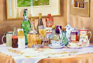 Mary Helmreich; A Collection Of Drinks By..., 2009, Original Watercolor, 40 x 32 inches. Artwork description: 241 Our life cycle depicted in drinks, from childhood into old age.For my other originals and museum quality prints, check out my websites